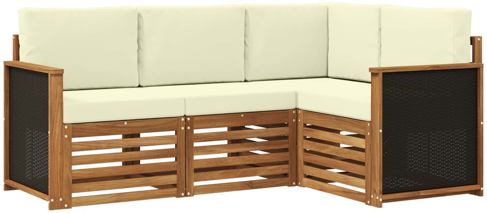 vidaXL Zestawy sof z poduszką 4 pcs Lite Drewno Akacji