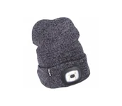 Latarki - Extol - Czapka z czołówką i ładowaniem USB 300 mAh szary roz. UNI - miniaturka - grafika 1