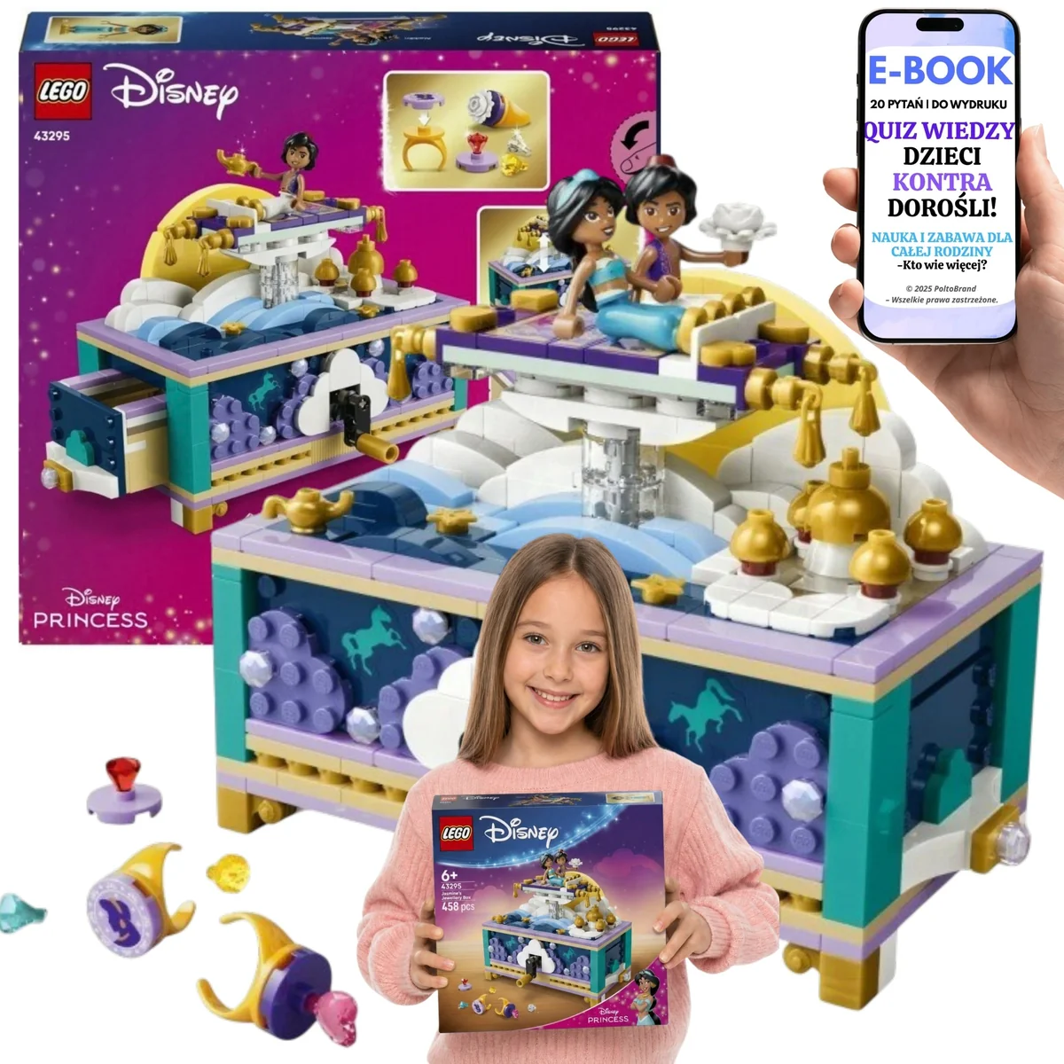 LEGO DISNEY DLA DZIEWCZYNKI Szkatułka na biżuterię Dżasminy • dla Fana Księżniczki Disneya