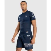 Kimona, stroje i obuwie - UFC Venum Rashguard Krótki Rękaw Fight Week Performance Oceanic Blue - miniaturka - grafika 1