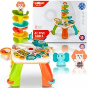 Zabawki interaktywne dla dzieci - Edukacyjny Stolik Interaktywny Z Torem Kuleczek Koszykówka - miniaturka - grafika 1