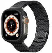 Akcesoria do smartwatchy - Band PITAKA Carbon Fiber Modern for Apple Watch 1/2/3/4/5/6/7/8/9/10/11/SE/SE 3/Ultra1/2/3 black - miniaturka - grafika 1