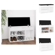 Szafki na buty - vidaXL Ławka na buty z poduszką biała 80x30x47 cm Materiał drewnopochodny - Stojaki i szafki na buty - miniaturka - grafika 1