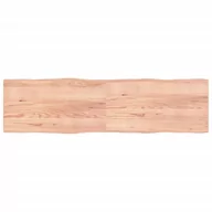 Meble modułowe i akcesoria - vidaXL Blat stołu, jasny brąz, 220x60x4 cm, dąb z naturalną krawędzią - miniaturka - grafika 1