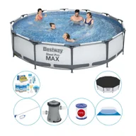 Baseny ogrodowe - Basen Plus Akcesoria - Bestway Steel Pro MAX 366x76 cm Okrągły - miniaturka - grafika 1
