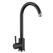 Baterie kuchenne - Bateria kuchenna Boco czarna matowa/chrom z wylewką U Kuchinox - miniaturka - grafika 1