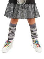 Skarpetki dla dzieci - Denokids Ocieplacze nóg "Striped" w kolorze szarym - miniaturka - grafika 1
