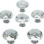 Zawiasy, okucia i inne akcesoria - Zestaw 6 uchwytów do drzwi z przezroczystego szkła, odpowiednich do szuflad mebli kuchennych, 40 mm. - miniaturka - grafika 1