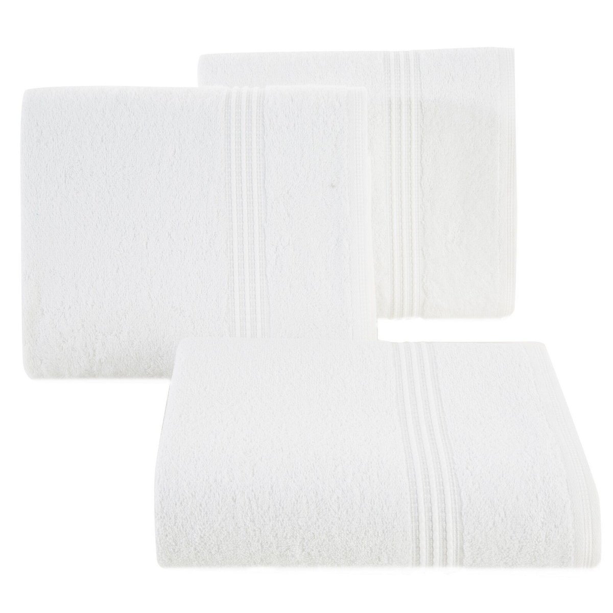 Ręcznik MELA 50x90 cm biały bordiura pasy 500 g