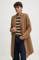 Płaszcze damskie - Tommy Hilfiger płaszcz wełniany kolor beżowy przejściowy WW0WW42738 - miniaturka - grafika 1