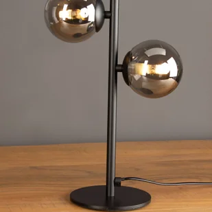 Lampa stołowa Neptun czarna z 2 dymionymi kulami - Lampy stojące - miniaturka - grafika 4