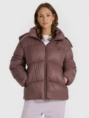 Kurtki damskie - 4F Kurtka puchowa z wypełnieniem syntetycznym damska - brązowa XL - miniaturka - grafika 1