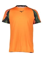 Koszulki sportowe męskie - Mizuno Koszulka funkcyjna w kolorze czarno-pomarańczowo-zielonym - miniaturka - grafika 1
