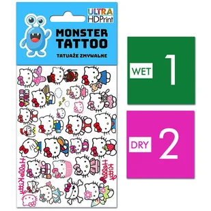 TATUAŻE ZMYWALNE DLA DZIECI HELLO KITTY WZORY ORYGINALNE - Zabawki kreatywne - miniaturka - grafika 1