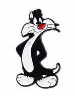 Broszki - PRZYPINKA, PIN, BROSZKA, PLAKIETKA - KOT SYLWESTER - ZWARIOWANE MELODIE - miniaturka - grafika 1