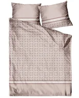 Pościel - Pościel satynowa 220x200 beżowa geometria Viva Magenta Frotex 23 - miniaturka - grafika 1