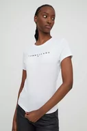 Koszulki sportowe damskie - Tommy Jeans t-shirt bawełniany damski kolor biały - miniaturka - grafika 1
