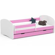 Łóżka dla dzieci i młodzieży - Łóżko dziecięce 180x90 AKORD SMILE z materacem i szufladą 100 cm - 1 szuflada, kolor Różowy, mat - 100x184x70 cm - miniaturka - grafika 1