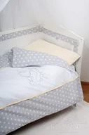 Pościel dla dzieci - Pościel 3 el. 100x135 z ochraniaczem Twinkle Star biała + szara w gwiazdki BabyMatex - miniaturka - grafika 1