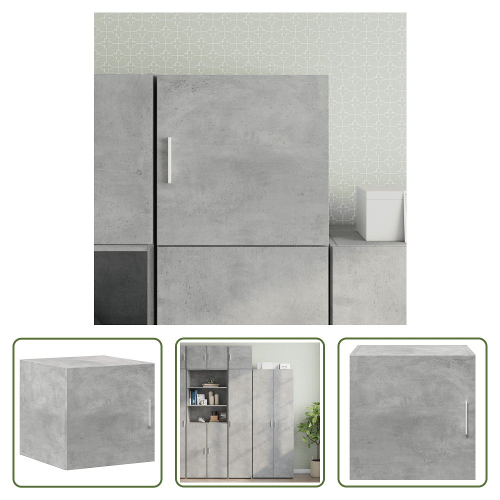The Living Store szafka ścienna betonowa szara 40x42,5x40 cm materiał drewnopochodny