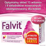 Witaminy i minerały - Jelfa PRZEDSIĘBIORSTWO FARMACEUTYCZNE S.A Falvit 60 tabletek + 10 tabletek - miniaturka - grafika 1