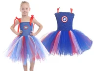 Stroje karnawałowe - Strój Przebranie Sukienka Kapitan Ameryka 92/98 - miniaturka - grafika 1