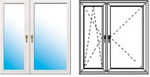 Okno fasadowe 2-szybowe  PCV O35 rozwierno-uchylne + rozwierne asymetryczne lewe 1465x1435 mm białe - Blaty meblowe i parapety okienne - miniaturka - grafika 1