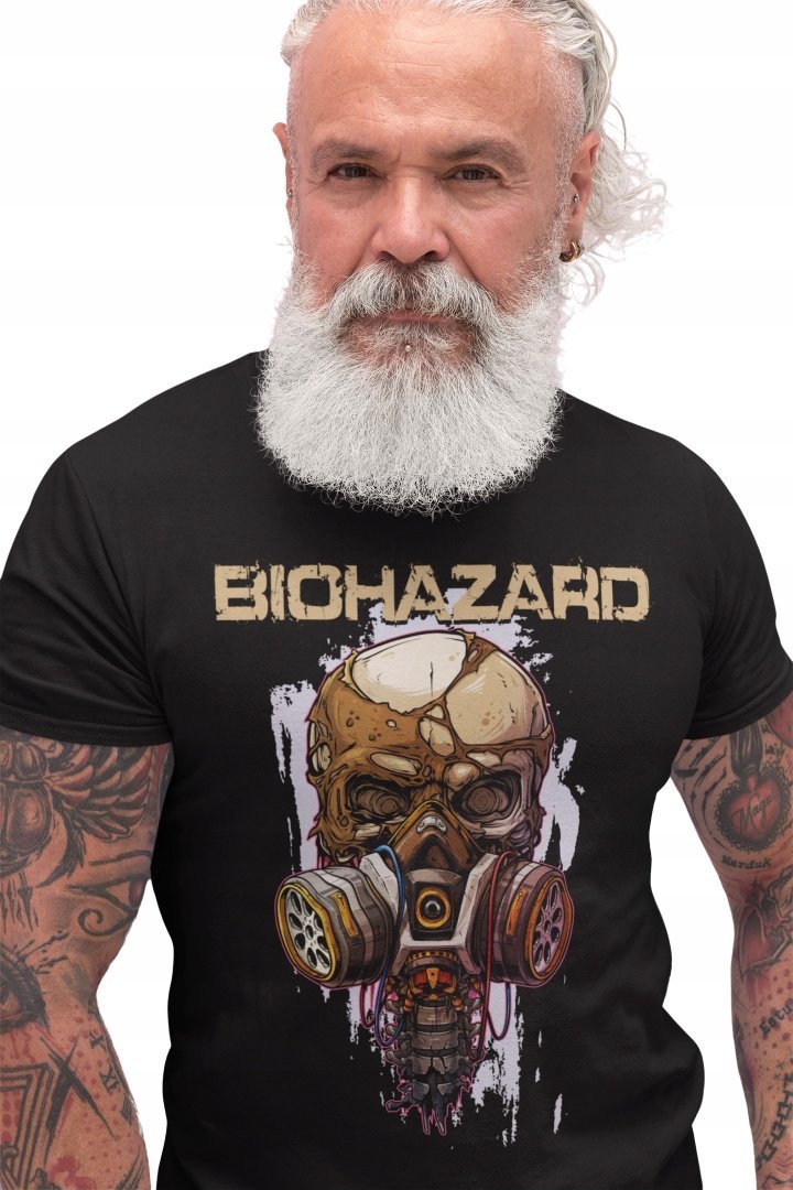 BIOHAZARD T-SHIRT KOSZULKA MĘSKA CZARNA HARDCORE RAPCORE METAL ROCK L