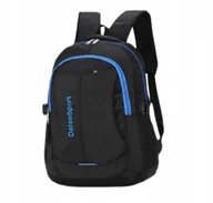 Plecaki - PLECAK MĘSKI DAMSKI DO PRACY SZKOŁY CZARNY WODOODPORNY WYTRZYMAŁY P20 - miniaturka - grafika 1