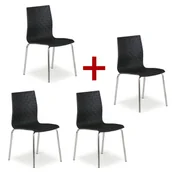 Fotele i krzesła biurowe - B2B Partner Krzesło plastikowe MEZZO 3+1 GRATIS, czarne 4x1850 black - miniaturka - grafika 1