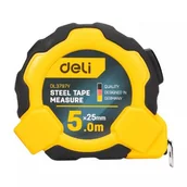 Poziomice, łaty, miary - Miara zwijana Deli Tools EDL3797Y, 5m/25mm (żółta) - miniaturka - grafika 1