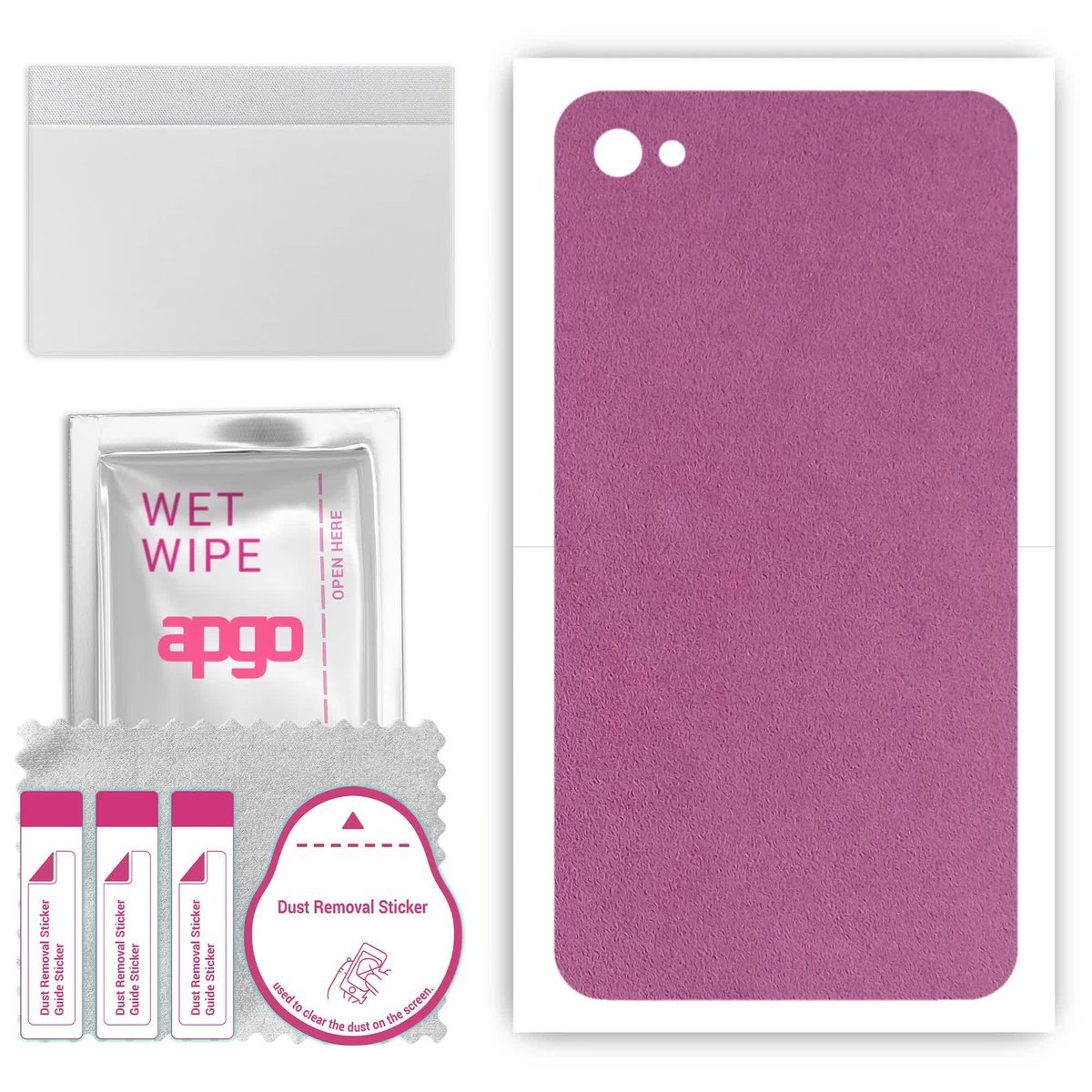 Folia naklejka skórka strukturalna na TYŁ Zamsz do Apple iPhone 4 - Zamsz Fioletowy - apgo SKINS