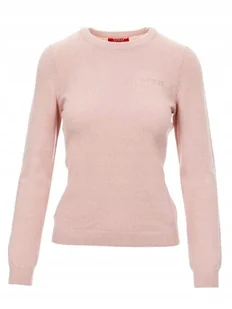 GUESS DAMSKA BLUZKA RÓŻOWA Z LOGO DOPASOWANA S GNA - Bluzki damskie - miniaturka - grafika 1