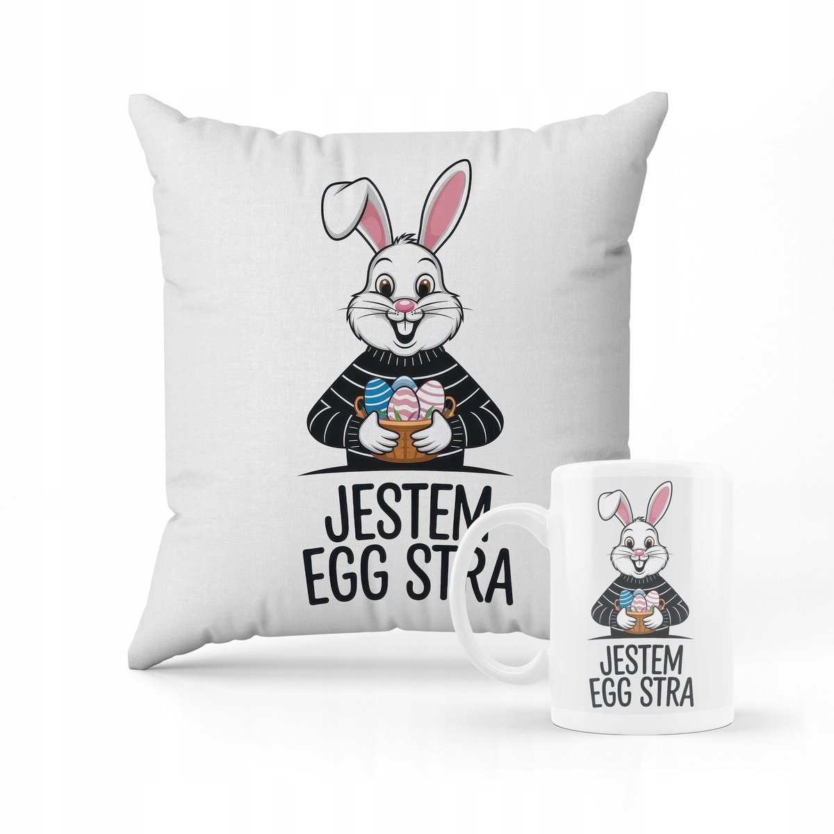 ZESTAW PODUSZKA + KUBEK PREZENT NA WIELKANOC ZAJĄCZEK WIELKANOCNY #21