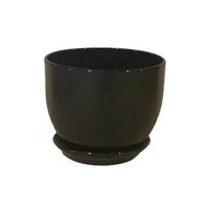 Donice - Doniczka Classic z podstawką 23 cm ceramiczna grafit - miniaturka - grafika 1