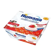 Desery dla dzieci - Humana Deserek jogurtowy o smaku truskawkowym po 8 miesiącu Milk Minis 4 x 100 g - miniaturka - grafika 1