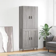 Witryny - vidaXL Witrynka szary dąb sonoma 69,5x34x180cm materiał drewnopochodny - miniaturka - grafika 1