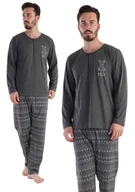 Piżamy damskie - Piżama Męska Bawełniana Vienetta 4Xl Duże Rozmiary Z Długim Rękawem Zimowa - miniaturka - grafika 1