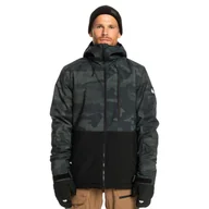 Kurtki narciarskie - Męska Kurtka ocieplana QUIKSILVER MISSION PRINTED BLOCK JK EQYTJ03403-KVJ3 – Czarny - miniaturka - grafika 1