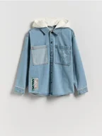 Bluzki dla chłopców - Reserved - Jeansowa koszula oversize - niebieski - miniaturka - grafika 1