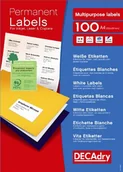 Etykiety do drukarek - Apli DECAdry pudełko 2400 wielofunkcyjne etykiety 70 x 36 białe - miniaturka - grafika 1