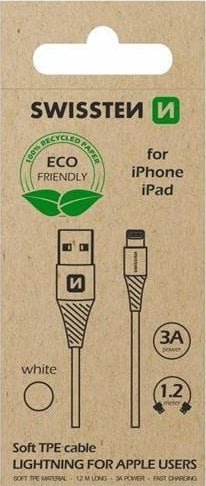 Kabel USB Swissten USB-A - Lightning 1.2 m Czarny 71502300ECO