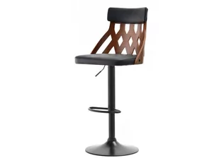 DREWNIANY HOER BAROWY CRABI ROT NR 52 ORZECH CZARNA EKOSKÓRA - Taborety i hokery - miniaturka - grafika 1