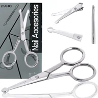 Akcesoria do paznokci - Nożyczki do paznokci skórek proste ostrza kosmetyczne manicure pedicure stal gabinet SPA srebrne - miniaturka - grafika 1