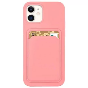 Card Case silikonowe etui portfel z kieszonką na kartę dokumenty do Samsung Galaxy A72 4G różowy - Etui i futerały do telefonów - miniaturka - grafika 1