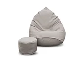 Pufy i podnóżki - Pufa sako XXXXL worek + gratis outdoor jasny szary - miniaturka - grafika 1