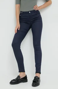 Morgan spodnie damskie kolor granatowy dopasowane high waist - Spodnie damskie - miniaturka - grafika 1