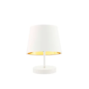 Biała lampka nocna do sypialni ALMADA GOLD - Lampy stojące - miniaturka - grafika 1