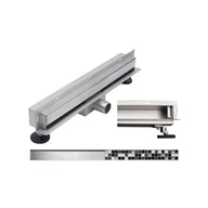 Odpływy liniowe - Odpływ liniowy ścienny MEXEN Flat Wall, 2w1, srebrny, 110 cm - miniaturka - grafika 1