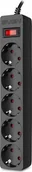 Listwy zasilające - Listwa przeciwprzepięciowa SVEN SF-05E 1,8 m, 5 gniazd czarna SV-021559 - miniaturka - grafika 1
